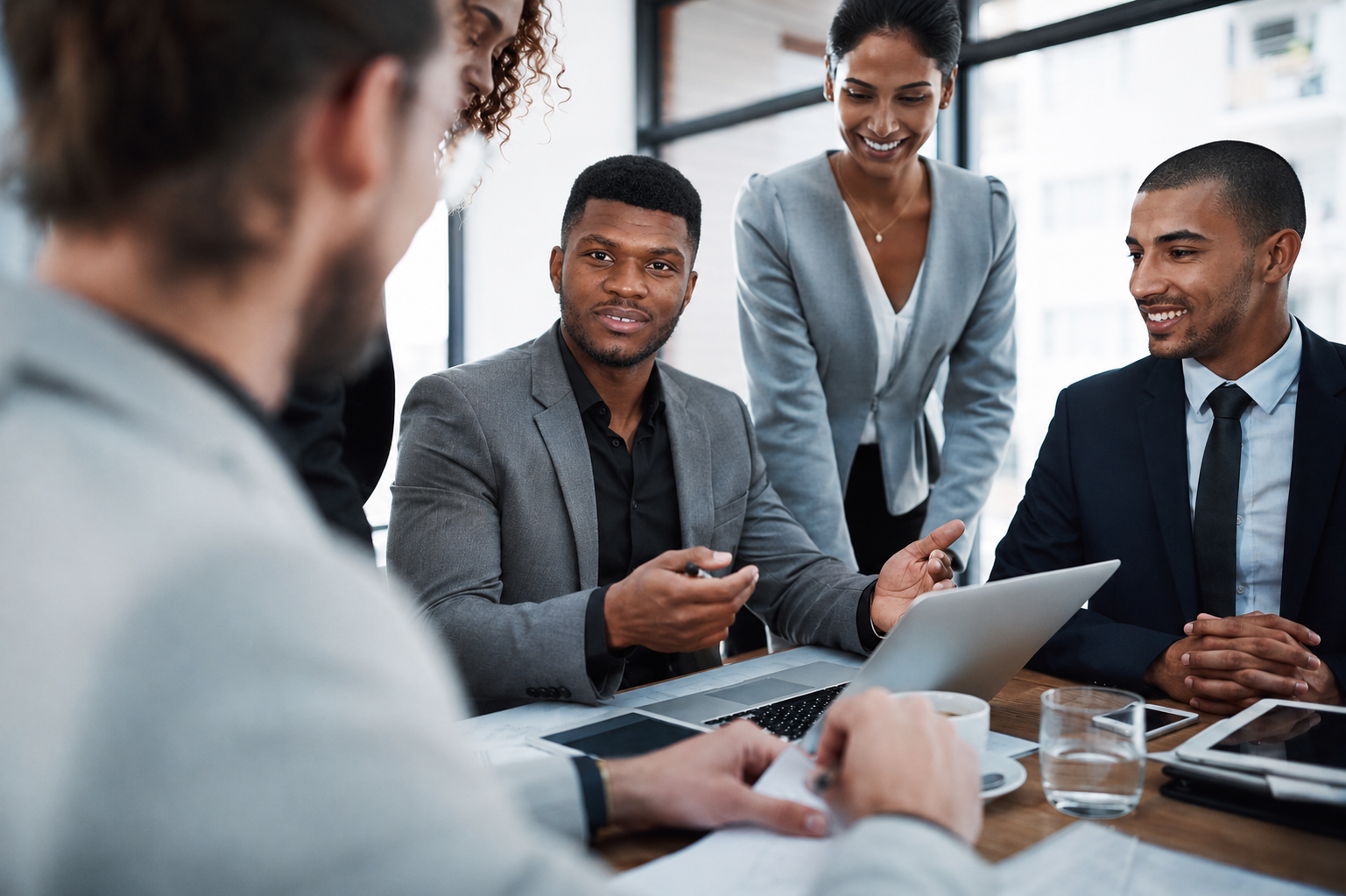 Business team meeting around a table